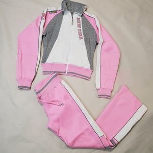 🌺 HP🦋 girl sport jacket & pants pink set Sz M